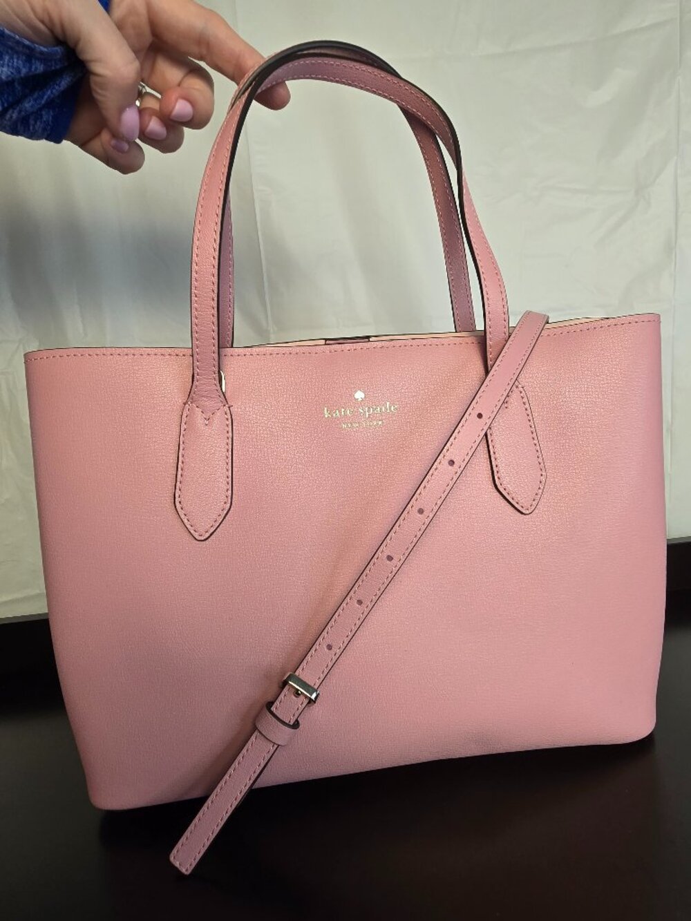 Kate Spade Harper Satchel in Quartz Pink Grain Leather Crossbody Bag